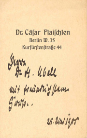 Visitenkarte aus der Berliner Zeit Visitenkarte aus der Berliner Zeit